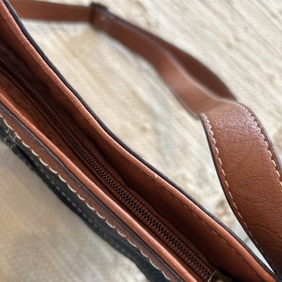 BOC Black Cognac Narayit Straw Woven Crossbody Purse Boho - Picture 8 of 10